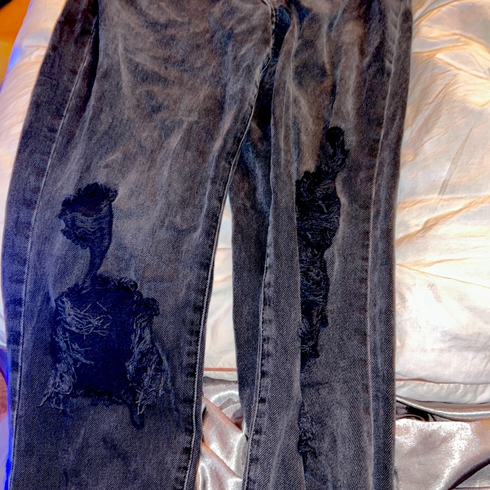 Black ripped jeans